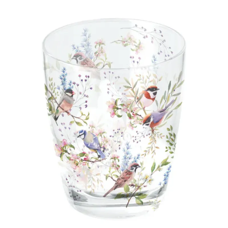 busy birds waterglas
